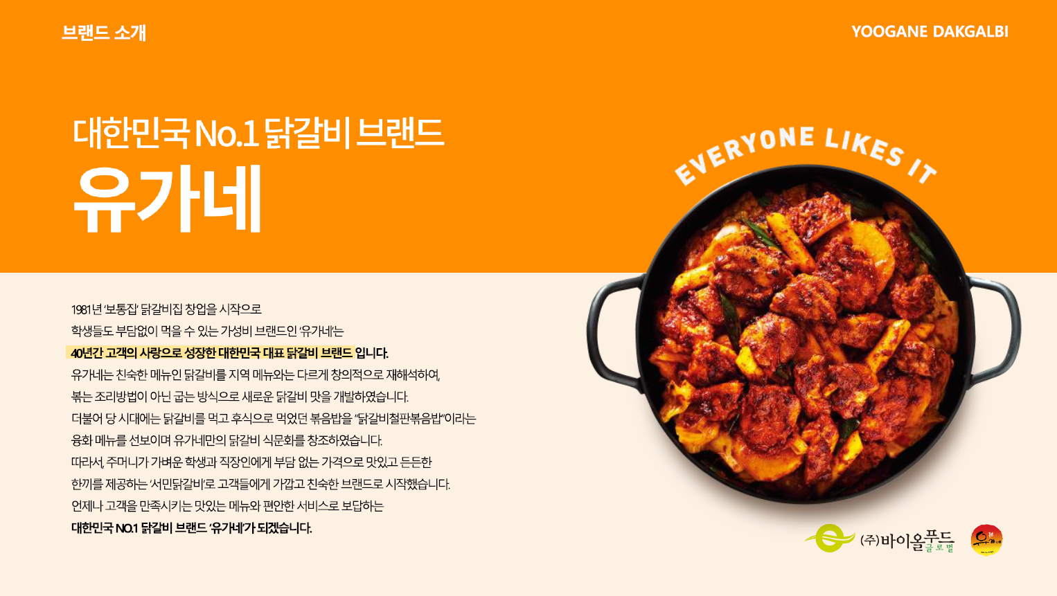 유가네닭갈비 브랜드소개